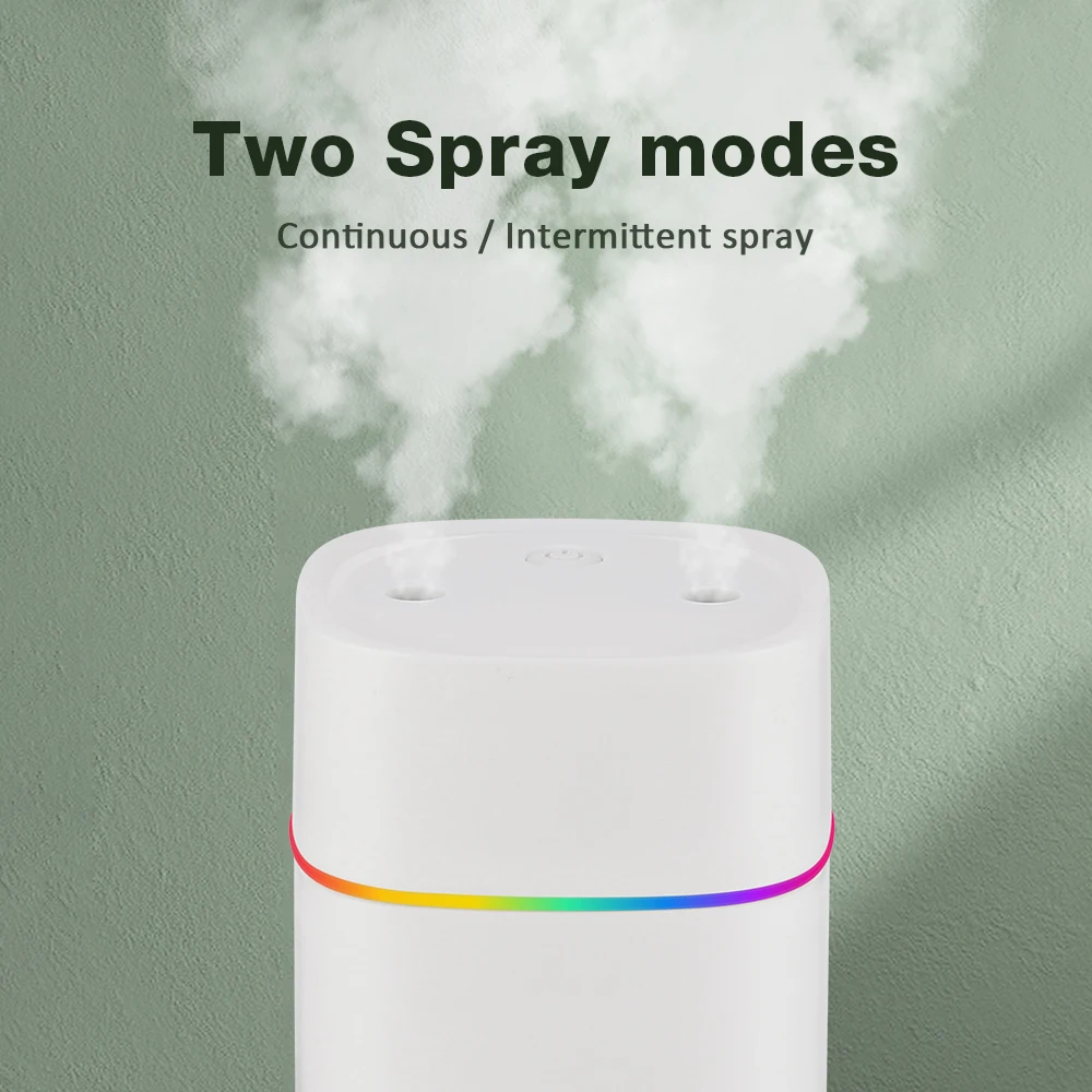 300/600ML USB Air Humidifier For Home Car With Colorful Night Light Large Capacity Essential Oil Aroma Diffuser Mist Sprayer