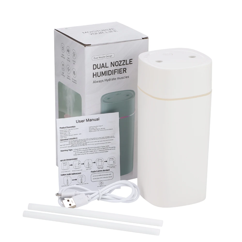300/600ML USB Air Humidifier For Home Car With Colorful Night Light Large Capacity Essential Oil Aroma Diffuser Mist Sprayer