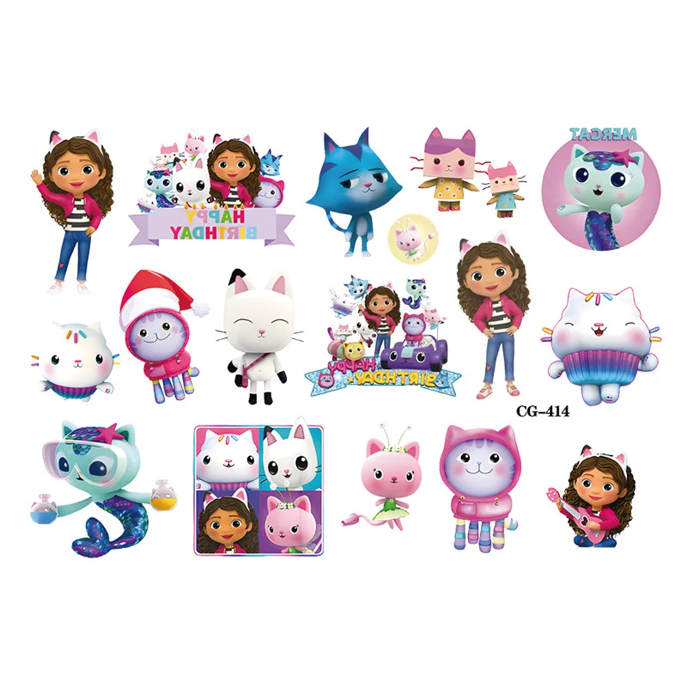 Gabby Dollhouse Child Tattoo Sticker Anime Cartoons Tattoo Stickers Temporary Tattoos Waterproof The Tattoo Art Tatoo Cosplay
