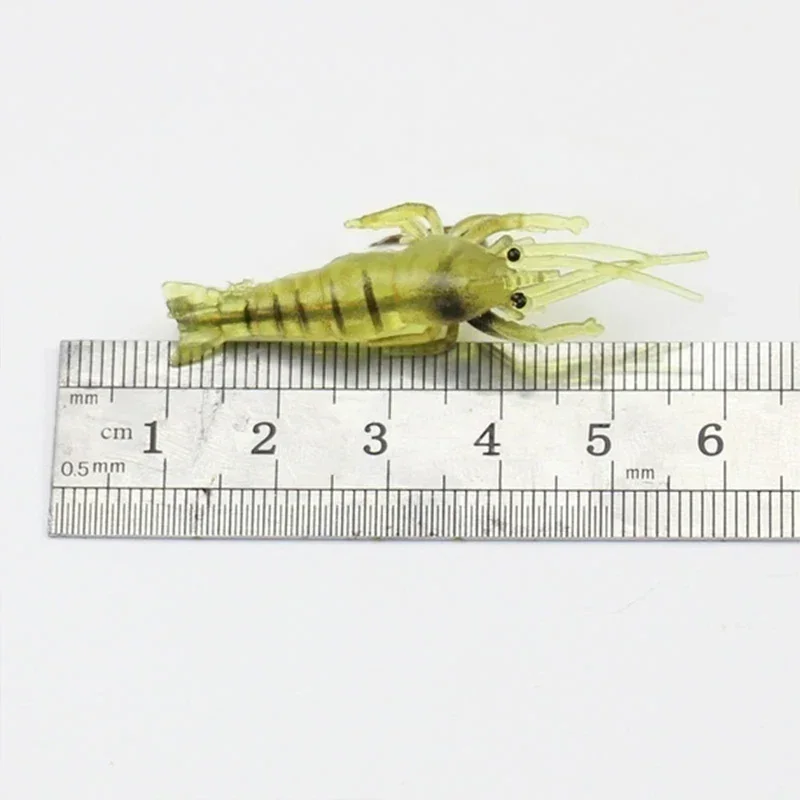Soft Silicone Simulation Shrimp Lure With Hook Artificial Baits Fishing Lures Fishing Accessory Set 5/10/20/50/100PCS Optional