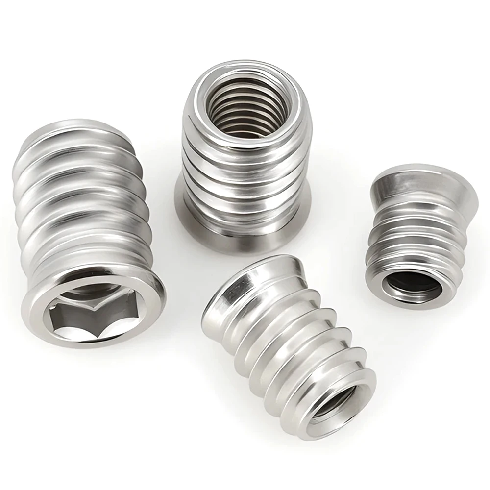 304 Stainless Steel Hex Drive Insert Nuts Woodworking Wood Insertnut Furniture Nut Table Desk Chair Bed Nutsert M4 M5 M6 M8