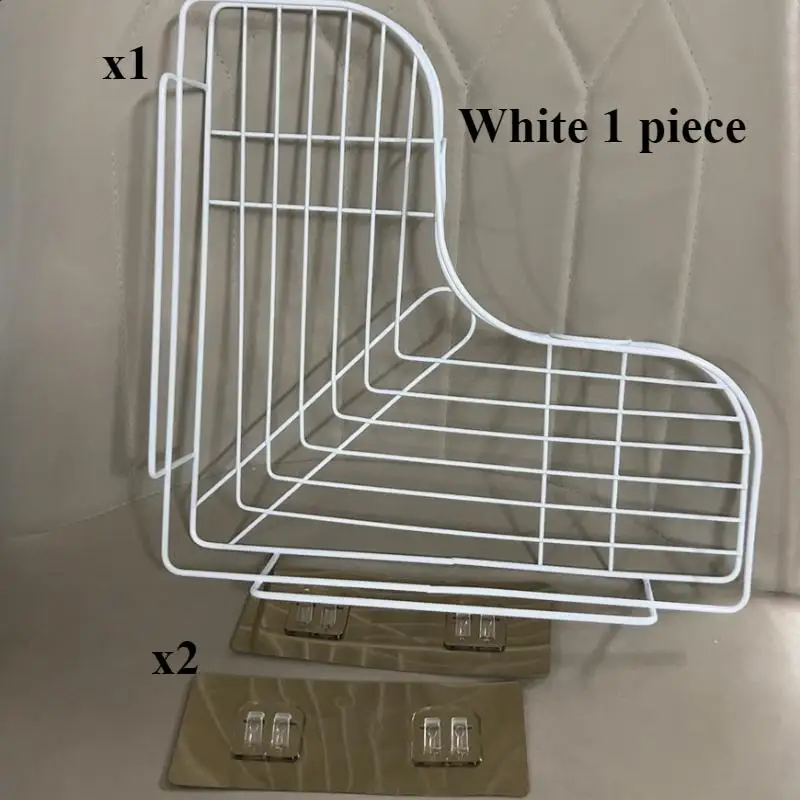 Space Saving Corner Shower Rack - Triangular Bathroom Organizer Without Drilling, Suitable for Storing Shampoo and Soap