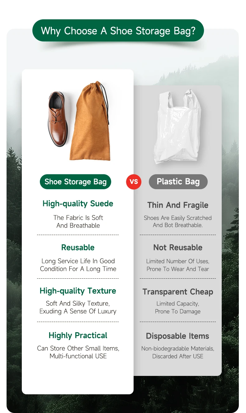 WEEDI 3/10Pack Shoe Storage Bags, Travel Accessories, Dustproof & Reusable, Flannel Shoe Pouch with Drawstring Travel Shoe Bags