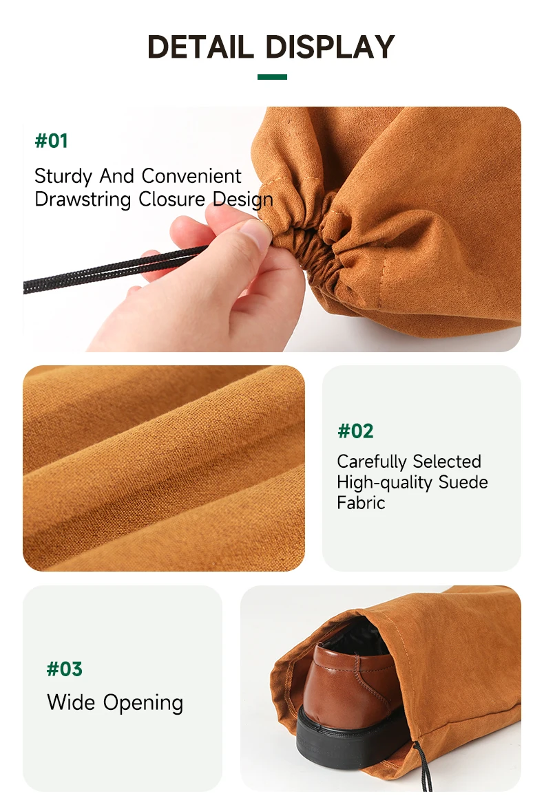WEEDI 3/10Pack Shoe Storage Bags, Travel Accessories, Dustproof & Reusable, Flannel Shoe Pouch with Drawstring Travel Shoe Bags
