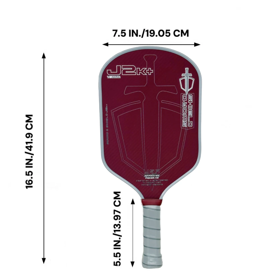SWORD&SHIELD J2K+ Aramid Fiber Pickleball Paddle, Polymer Honeycomb Core, Large Sweet Spot, Thickness 16MM, Textured Surface