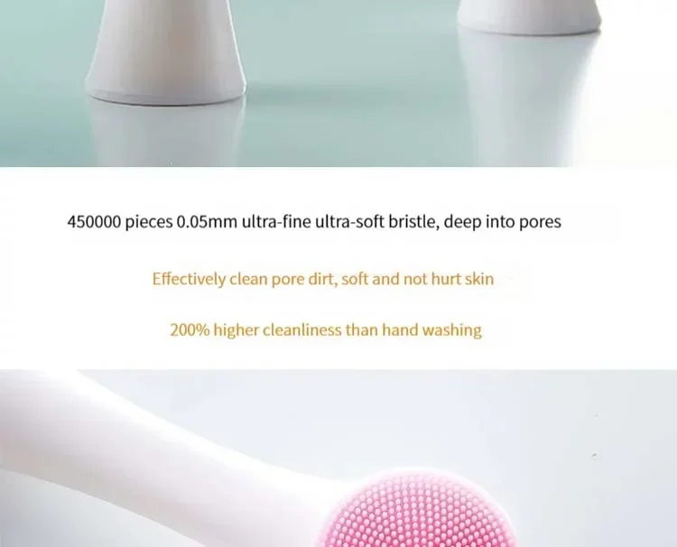 CNK Wholesale 3D Bilateral Cleanser Brush Facial Soft Manual Massage Silicone Facial Bristles Silicone Double Sided Face Brush