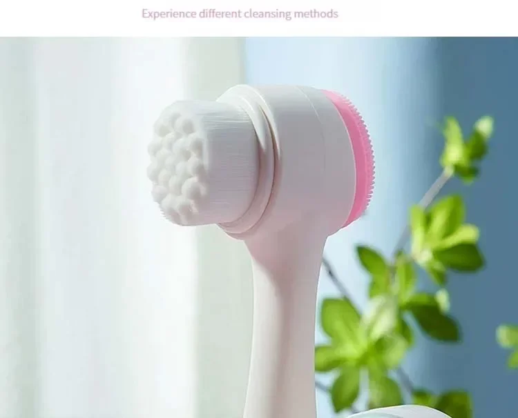 CNK Wholesale 3D Bilateral Cleanser Brush Facial Soft Manual Massage Silicone Facial Bristles Silicone Double Sided Face Brush