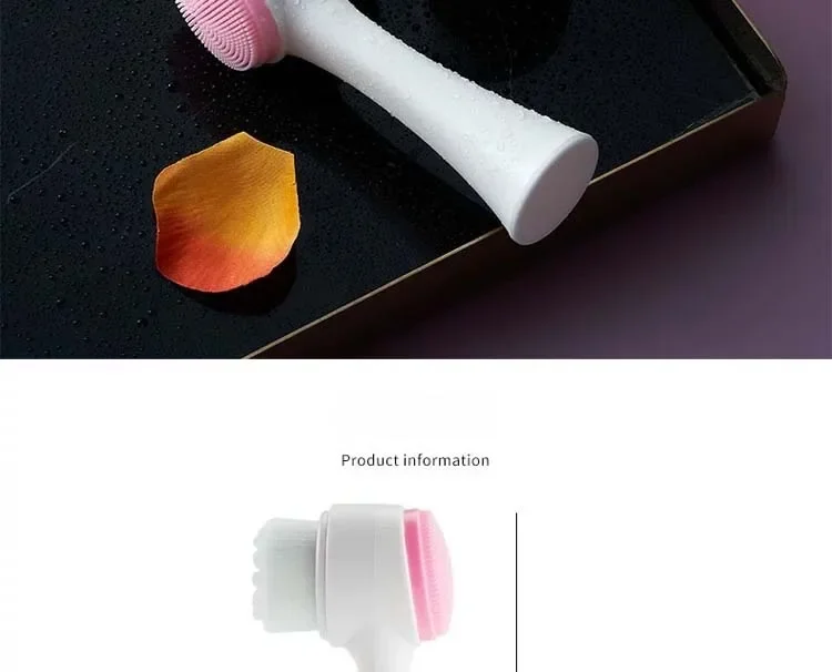 CNK Wholesale 3D Bilateral Cleanser Brush Facial Soft Manual Massage Silicone Facial Bristles Silicone Double Sided Face Brush