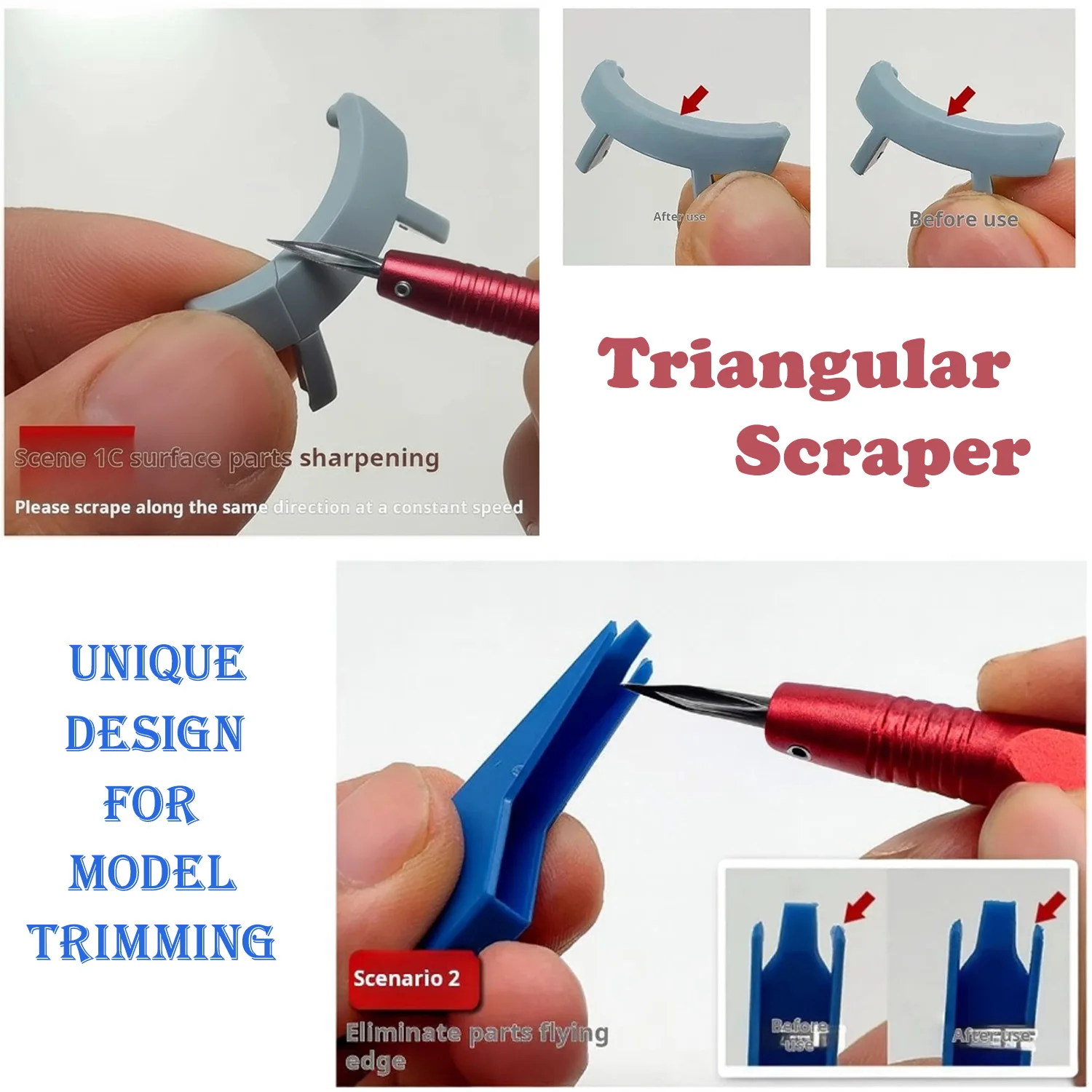 Model Scriber Tool Set with Scribing needle&TriangularScraper-Precision Panel Line Engraving Trimming tool forGundam,RG Models