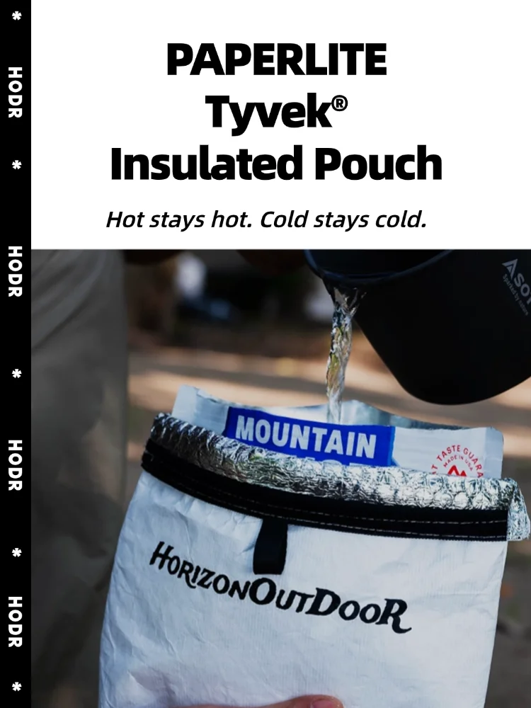 [HODRGEAR] Outdoor Tyvek® Insulated Food Pouch Ultralight Freeze-Dried Meal Cozy Warmer Bag Tear-Resistant Hiking Camping Gear