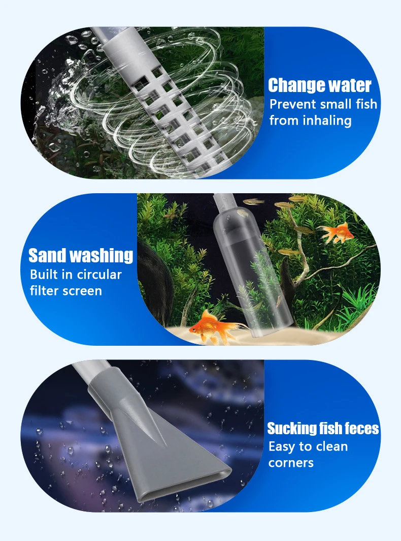 New Fish Tank Water Changer Sand Washer Water Pump Fish Tank Water Absorber Siphon Pipe Manual Water Changer Toilet
