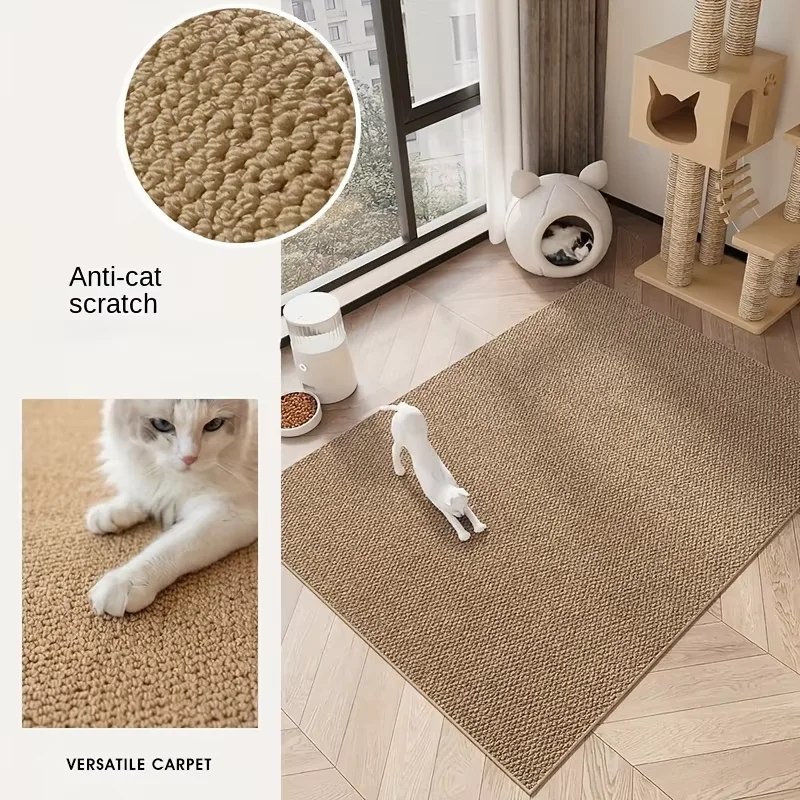 Imitation Sisal Cat Scratching Mat Can Be Cut to Size, Non-Slip, Pineapple Pattern, Wear-Resistant and Scratching Mat for Cats