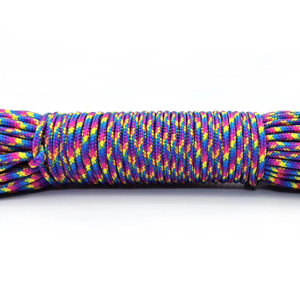 3mm Paracord, Outdoor Hiking and Camping Rope, Clothes Drying Rope, Bracelet Braided Rope, One Inner Core Pet Collar Rope