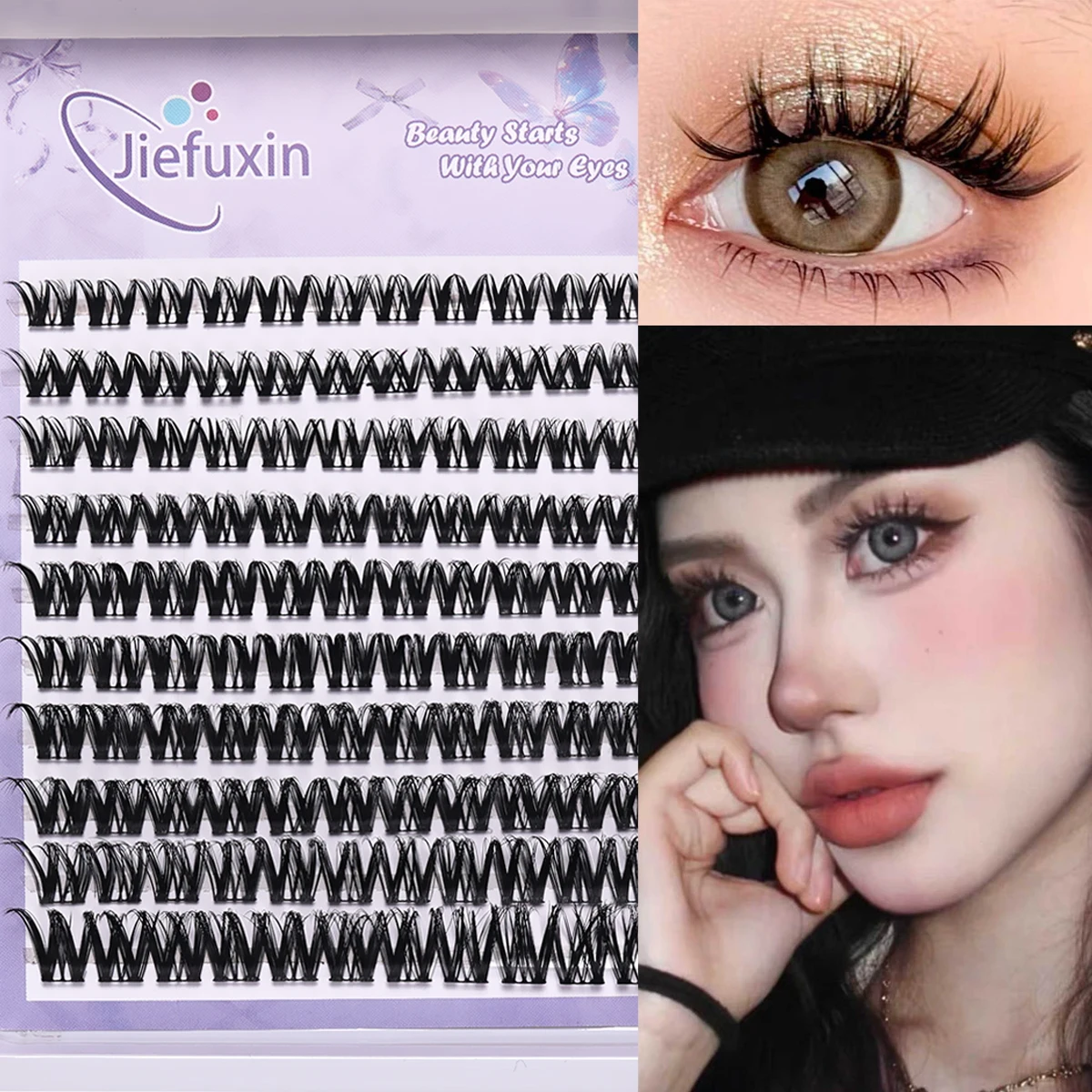 Lash Clusters Extensions Natural Look Lashes D Curl Fluffy Cluster Lashes DIY Eyelash