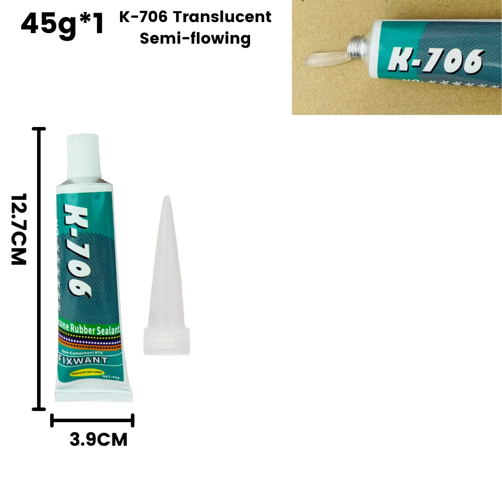 Silicone Industrial Adhesive 45g K-703 704 705 706 RTV Silicone Rubber Black White Transparent Electronic Component Sealing Glue