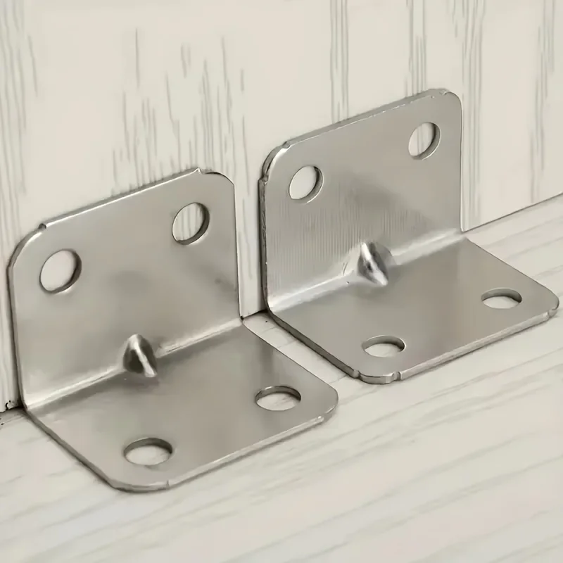 50Pcs right-angle bracket angle code set (10 angle codes + 40 screws), 90-degree L-shaped metal connector, for furniture shelf c