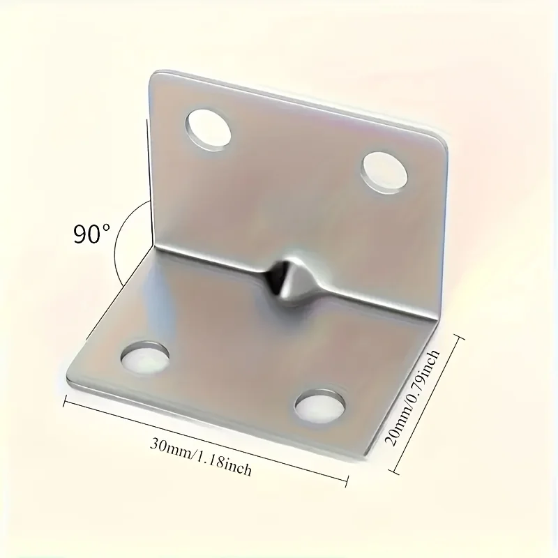 50Pcs right-angle bracket angle code set (10 angle codes + 40 screws), 90-degree L-shaped metal connector, for furniture shelf c