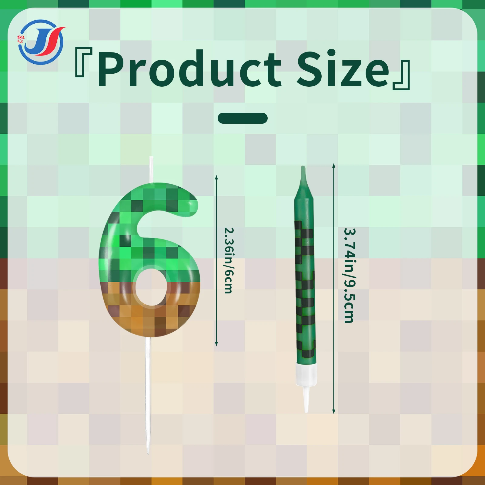7Pcs Retro Pixel Birthday Cake Candles Topper for Pixel Theme Party Anniversary Party Video Game Party Supplies for Boys Girls