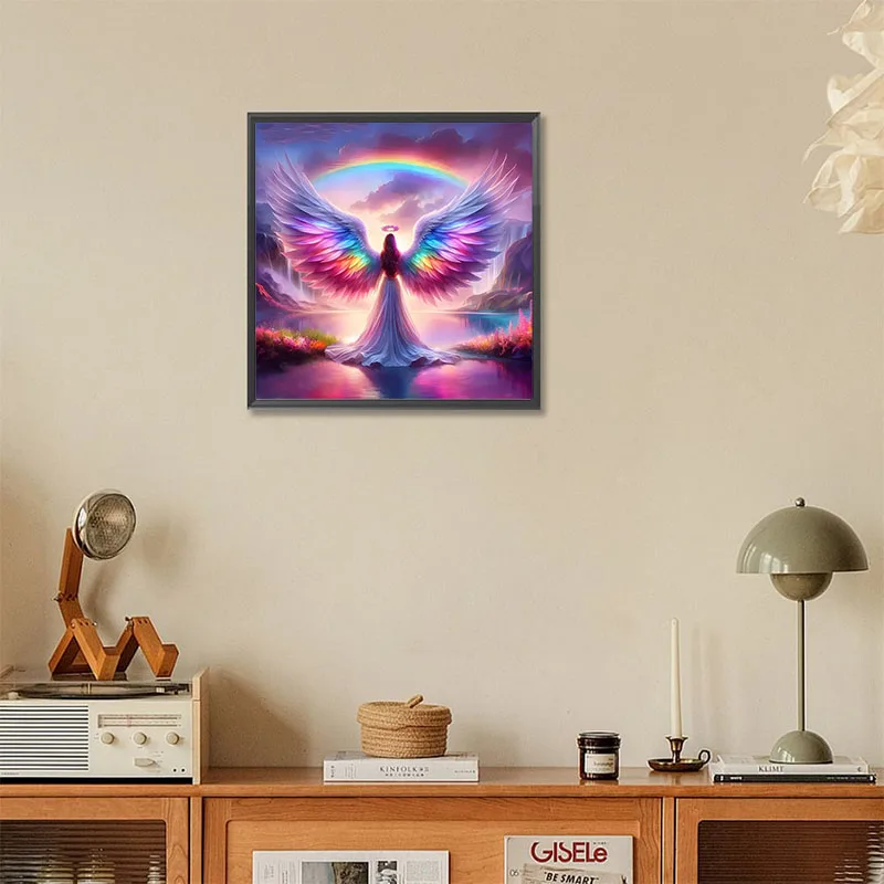 1 Set of Angel Arrival Diamond Painting Set, DIY Adult Full Diamond Home Decoration Painting Set, Adult, Frameless Art Crafts