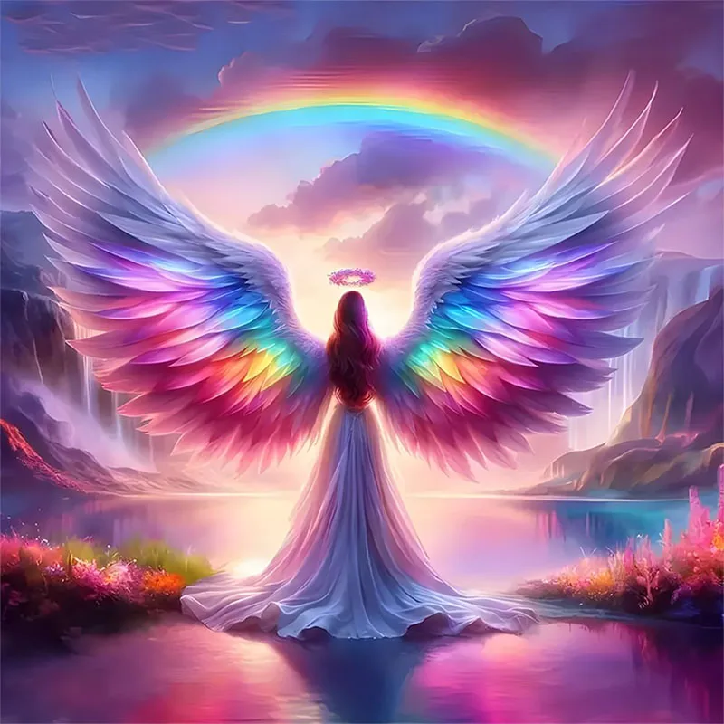 1 Set of Angel Arrival Diamond Painting Set, DIY Adult Full Diamond Home Decoration Painting Set, Adult, Frameless Art Crafts