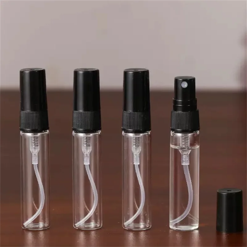 Bulk Pack 5/10/20/50/100PCS 5ML Black Glass Spray Bottles with 4 Essential Accessories - Dropper Funnel Dispenser Syringe
