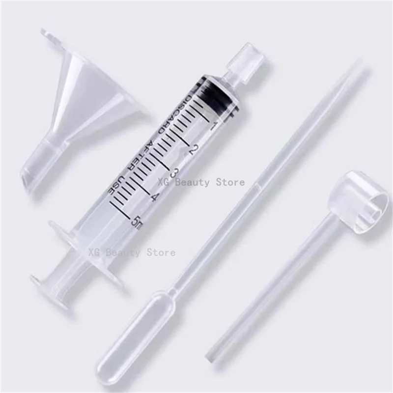 Bulk Pack 5/10/20/50/100PCS 5ML Black Glass Spray Bottles with 4 Essential Accessories - Dropper Funnel Dispenser Syringe