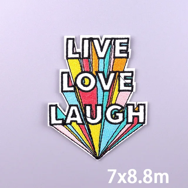 Colorful Letters Applique Iron On Patches For Clothing Stickers Cartoon Phrases Embroidered Patches On Clothes Fusible Badges
