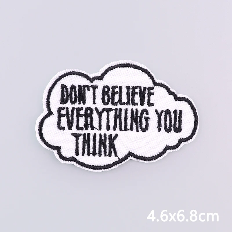 Colorful Letters Applique Iron On Patches For Clothing Stickers Cartoon Phrases Embroidered Patches On Clothes Fusible Badges