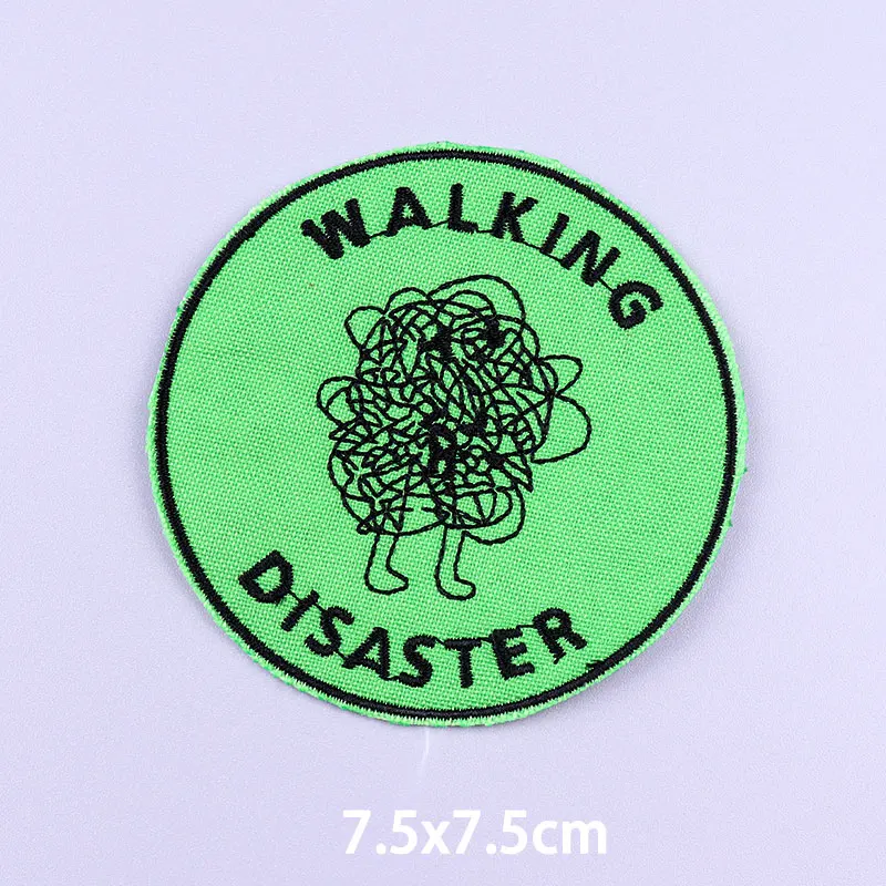 Colorful Letters Applique Iron On Patches For Clothing Stickers Cartoon Phrases Embroidered Patches On Clothes Fusible Badges