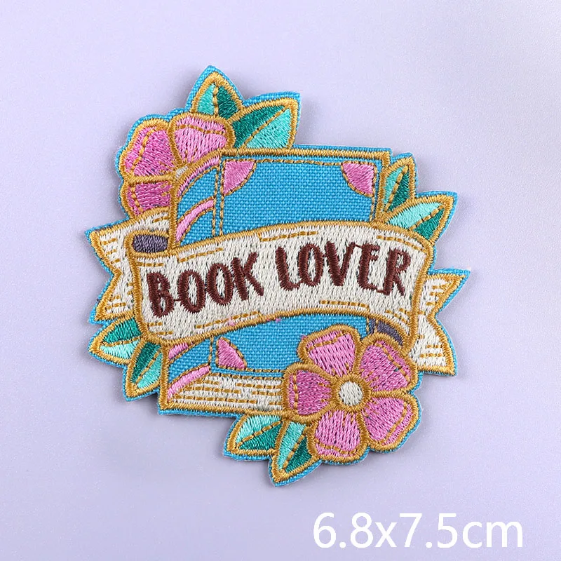 Colorful Letters Applique Iron On Patches For Clothing Stickers Cartoon Phrases Embroidered Patches On Clothes Fusible Badges