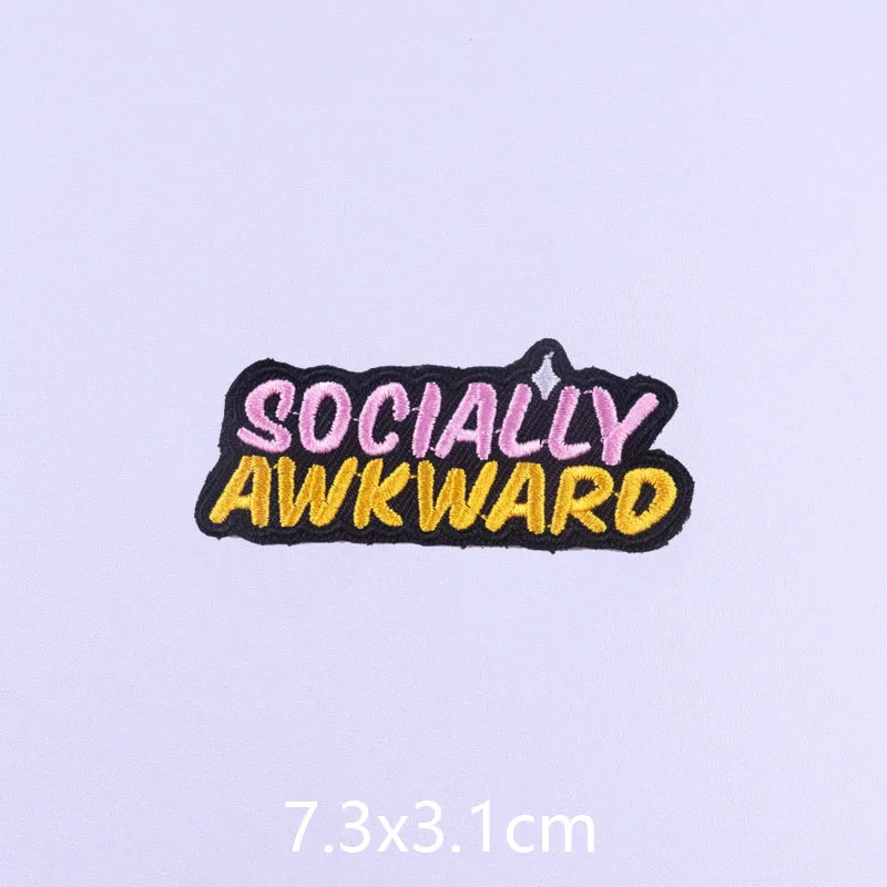 Colorful Letters Applique Iron On Patches For Clothing Stickers Cartoon Phrases Embroidered Patches On Clothes Fusible Badges