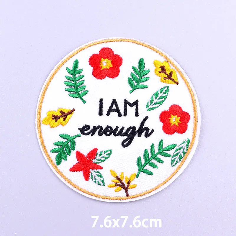 Colorful Letters Applique Iron On Patches For Clothing Stickers Cartoon Phrases Embroidered Patches On Clothes Fusible Badges