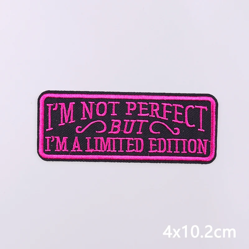 Colorful Letters Applique Iron On Patches For Clothing Stickers Cartoon Phrases Embroidered Patches On Clothes Fusible Badges