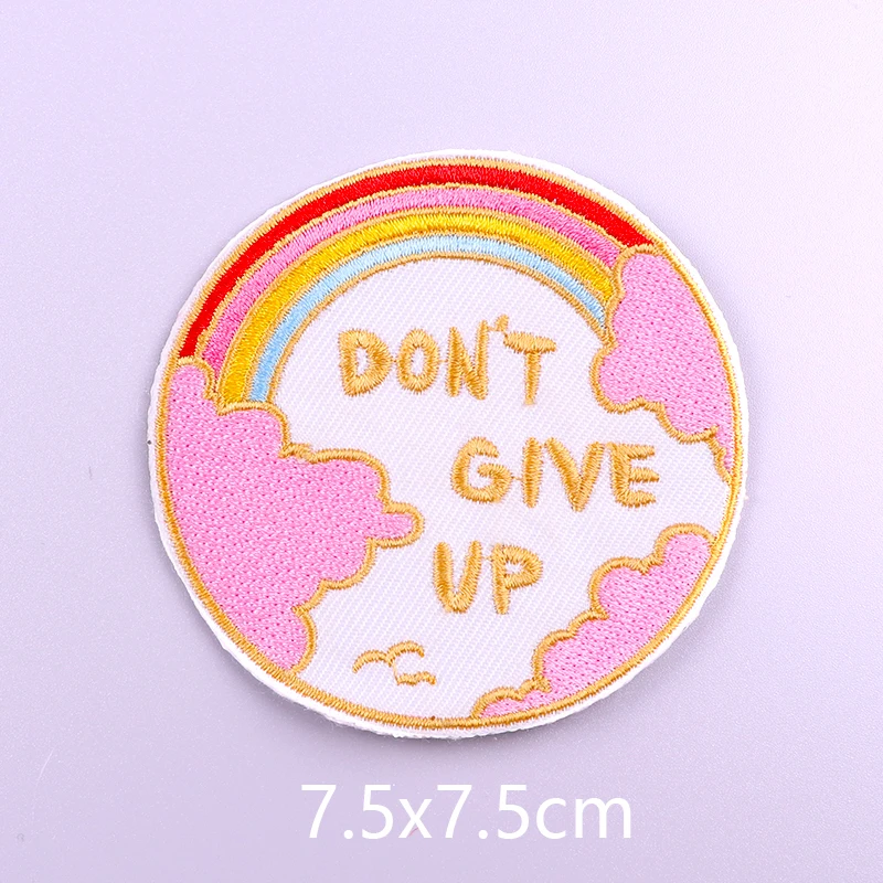 Colorful Letters Applique Iron On Patches For Clothing Stickers Cartoon Phrases Embroidered Patches On Clothes Fusible Badges