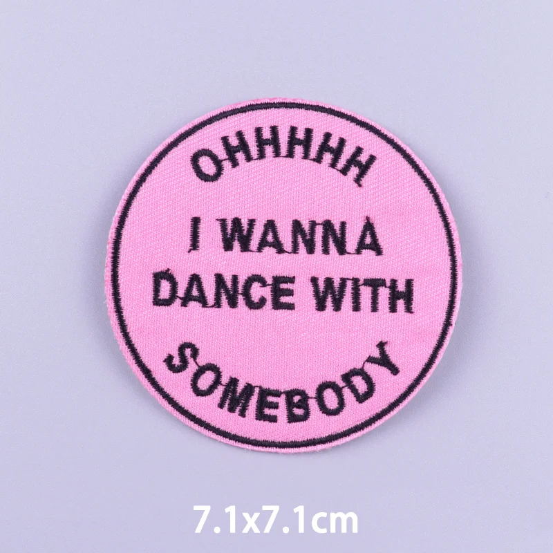 Colorful Letters Applique Iron On Patches For Clothing Stickers Cartoon Phrases Embroidered Patches On Clothes Fusible Badges