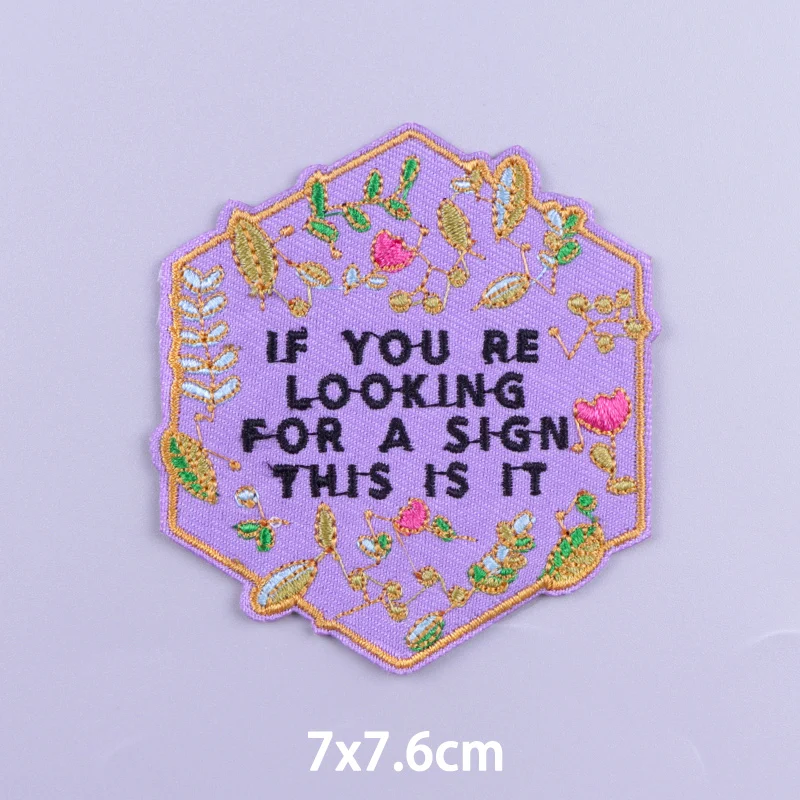 Colorful Letters Applique Iron On Patches For Clothing Stickers Cartoon Phrases Embroidered Patches On Clothes Fusible Badges