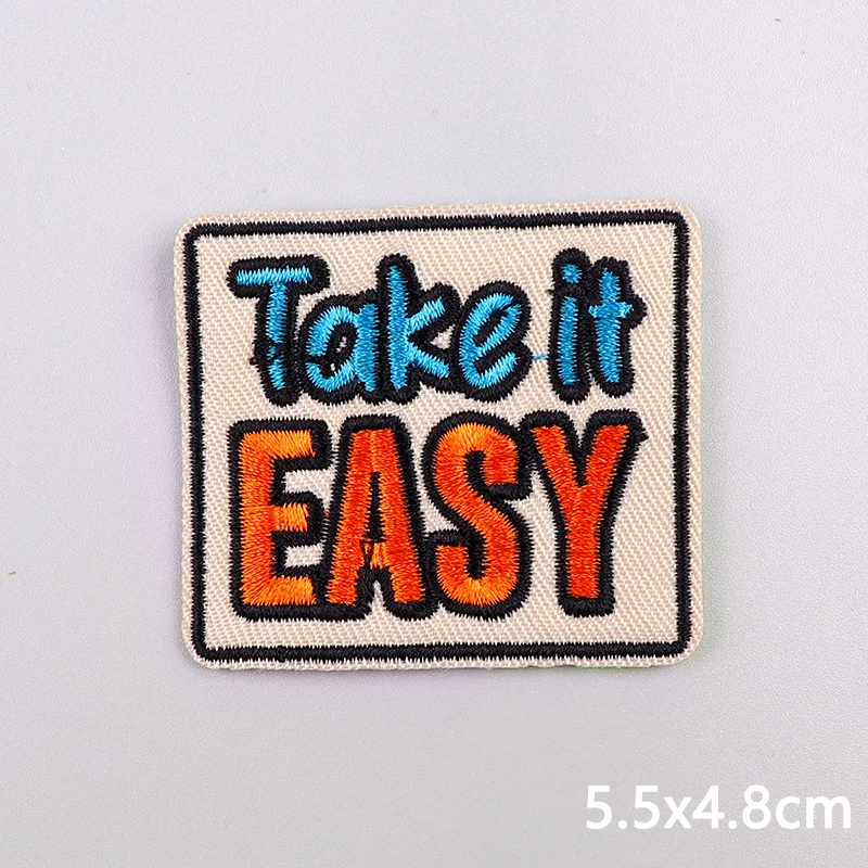 Colorful Letters Applique Iron On Patches For Clothing Stickers Cartoon Phrases Embroidered Patches On Clothes Fusible Badges