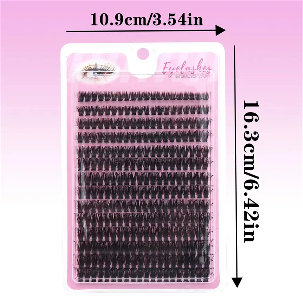 280 Clusters of 60D False Mink Eyelashes D Curly Natural Eyelashes Extension Russian Strip Individual Eyelashes Makeup Tool