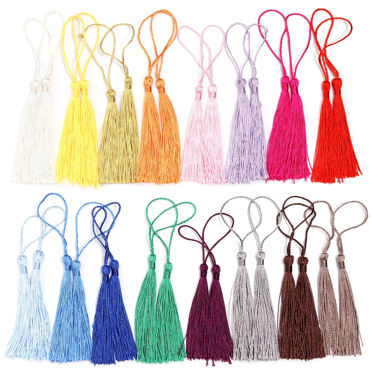 30pcs 13cm Hanging Rope Polyester Tassel Fringe Soft Flossy Tassel For DIY Bookmark Keychain Pendants Jewelry Making Accessories
