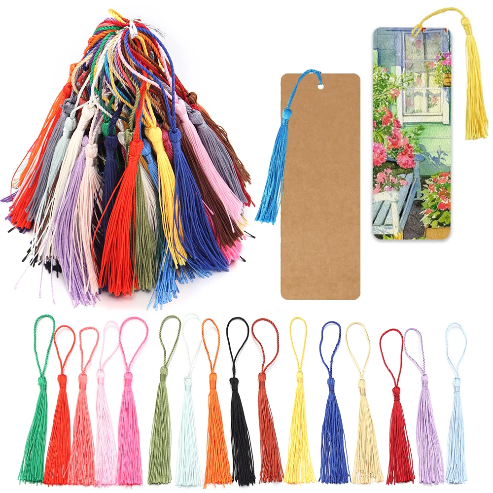 30pcs 13cm Hanging Rope Polyester Tassel Fringe Soft Flossy Tassel For DIY Bookmark Keychain Pendants Jewelry Making Accessories