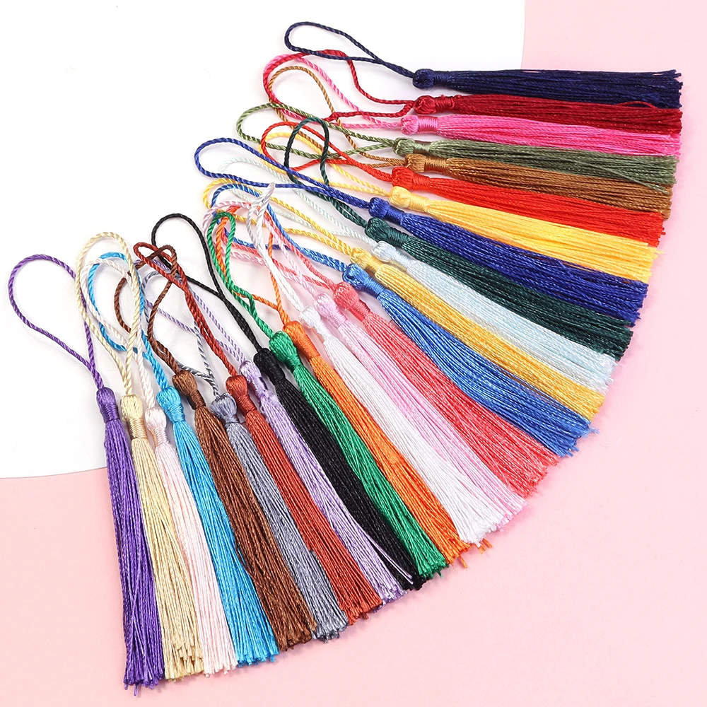 30pcs 13cm Hanging Rope Polyester Tassel Fringe Soft Flossy Tassel For DIY Bookmark Keychain Pendants Jewelry Making Accessories