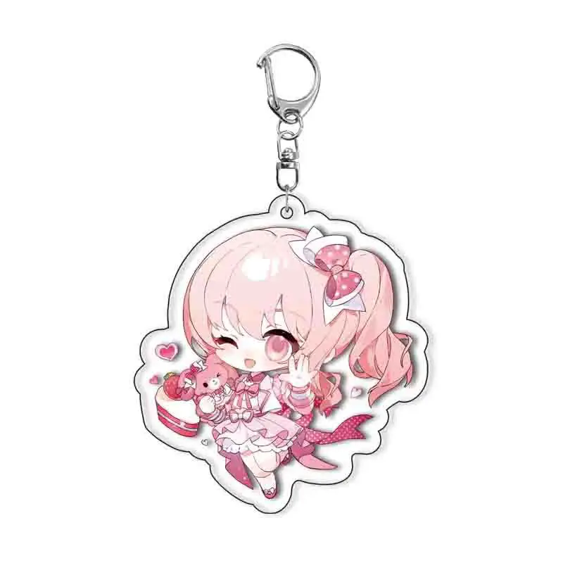Anime PJSK Keychain 55mm Pin Brooch Project Sekai Momoi Airi Hinomori Shizuku Acrylic Keyring Strap Figure Hanging Accessories