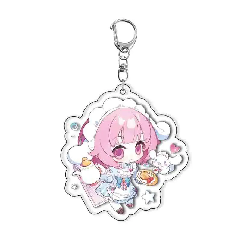 Anime PJSK Keychain 55mm Pin Brooch Project Sekai Momoi Airi Hinomori Shizuku Acrylic Keyring Strap Figure Hanging Accessories