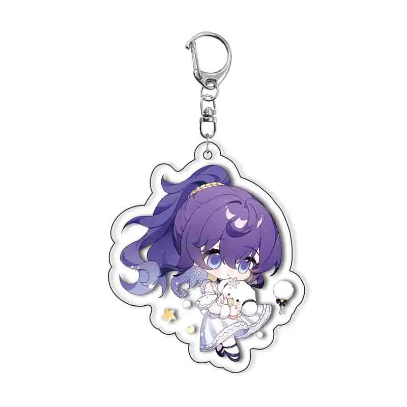 Anime PJSK Keychain 55mm Pin Brooch Project Sekai Momoi Airi Hinomori Shizuku Acrylic Keyring Strap Figure Hanging Accessories