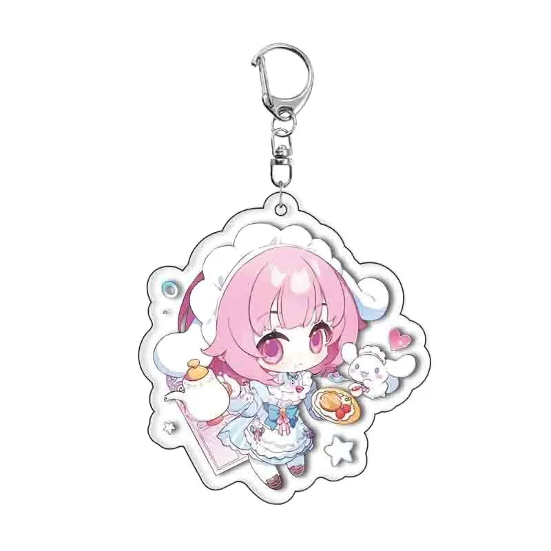 Anime PJSK Keychain 55mm Pin Brooch Project Sekai Momoi Airi Hinomori Shizuku Acrylic Keyring Strap Figure Hanging Accessories
