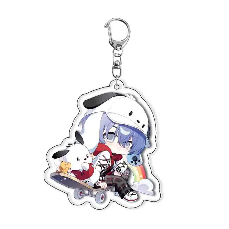 Anime PJSK Keychain 55mm Pin Brooch Project Sekai Momoi Airi Hinomori Shizuku Acrylic Keyring Strap Figure Hanging Accessories