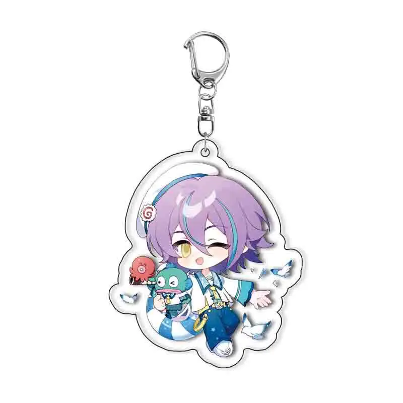 Anime PJSK Keychain 55mm Pin Brooch Project Sekai Momoi Airi Hinomori Shizuku Acrylic Keyring Strap Figure Hanging Accessories