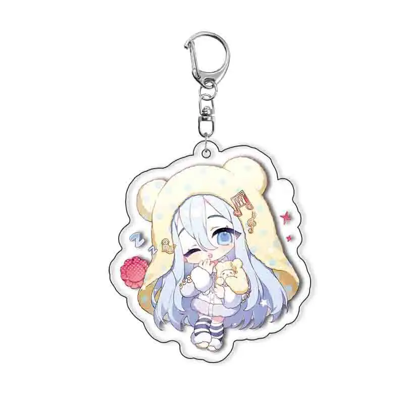 Anime PJSK Keychain 55mm Pin Brooch Project Sekai Momoi Airi Hinomori Shizuku Acrylic Keyring Strap Figure Hanging Accessories