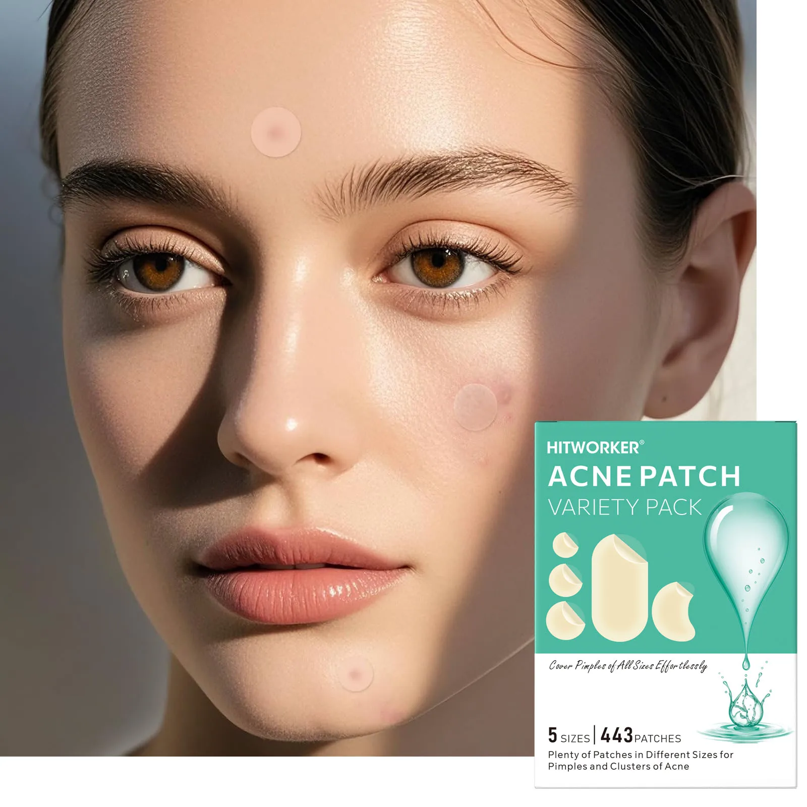 Hydrocolloid Acne Patch Facial Cleansing Care Essence, Tool Accessory, Invisible and Waterproof, Suitable for All Skin Types