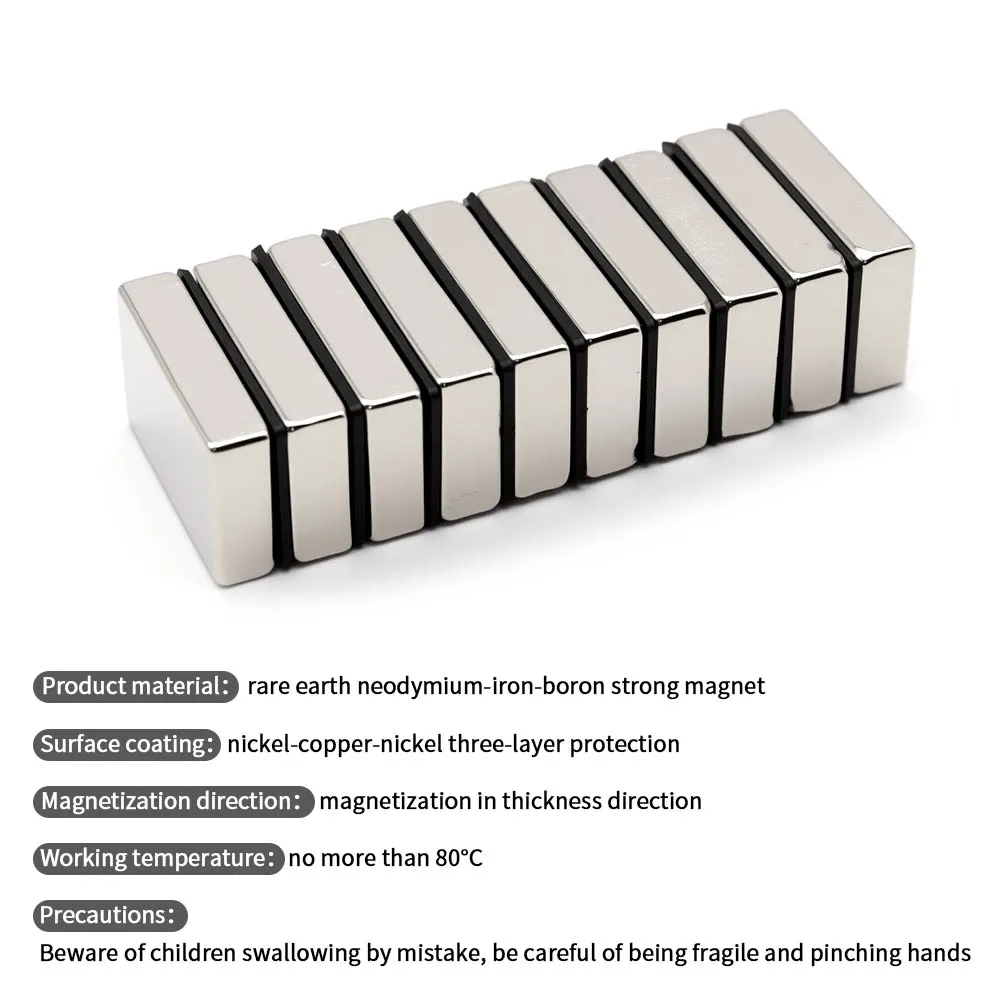40x25x10mm Super Strong Neodymium Magnet N35 NdfeB Permanent Magnetic imanes Block Powerful Magnets Refrigerator